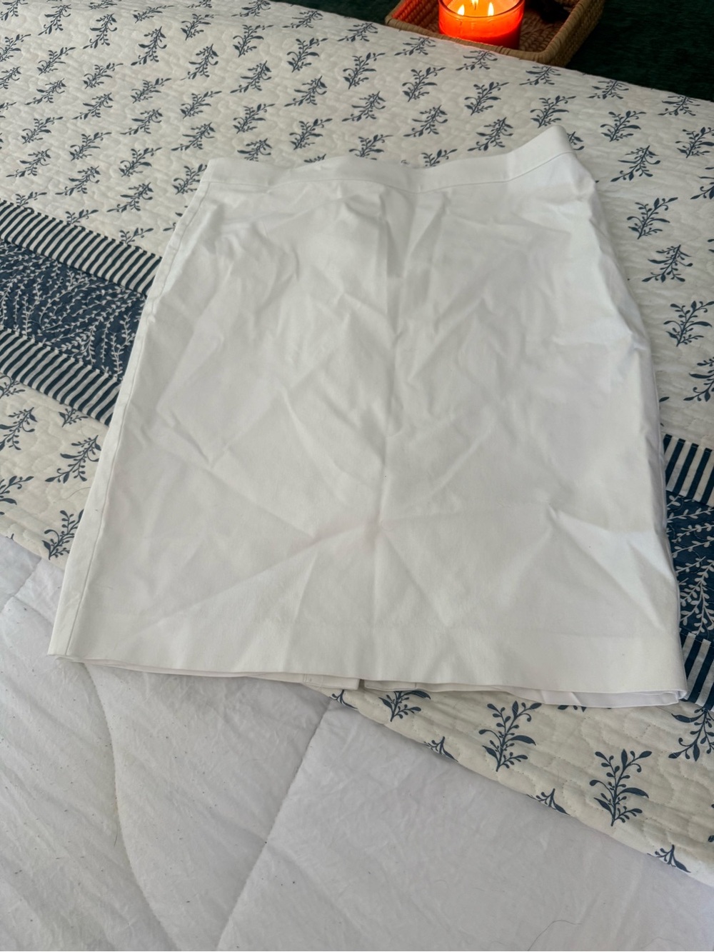 J. Crew White Pencil Skirt